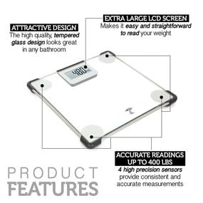 img 3 attached to 🚽 Accurate and Stylish: ToiletTree Products Digital Clear Glass Bathroom Scale, 400 Lbs Capacity