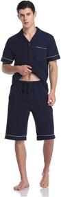 img 1 attached to COLORFULLEAF Cotton Pajamas Button Sleepwear Men's Clothing