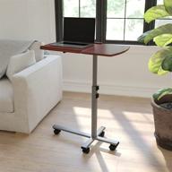 🍒 versatile cherry top mobile laptop computer table with adjustable angle and height by flash furniture logo
