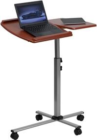 img 3 attached to 🍒 Универсальный стол для ноутбука на колесиках с регулируемым углом и высотой от Flash Furniture