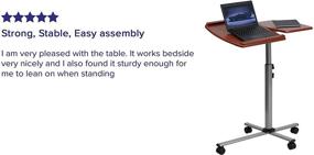 img 1 attached to 🍒 Универсальный стол для ноутбука на колесиках с регулируемым углом и высотой от Flash Furniture