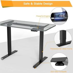 img 2 attached to 🌟 ErGear Electric Height Adjustable Standing Desk Frame - Ergonomic Workstation Base with Sit Stand Table Legs for Desks Up to 47.2 Inches - Frame Only