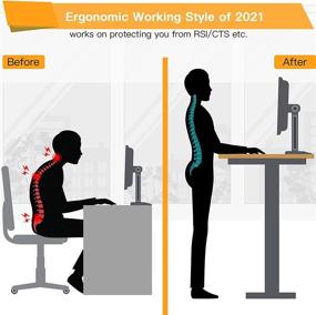 img 3 attached to 🌟 ErGear Electric Height Adjustable Standing Desk Frame - Ergonomic Workstation Base with Sit Stand Table Legs for Desks Up to 47.2 Inches - Frame Only