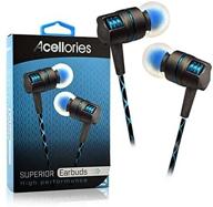 blue acellories premium metal high performance earbuds headphones - superior quality logo