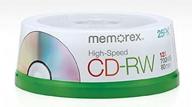 memorex 80-minute cd-rw 4x-12x speed - high speed 25-pack spindle logo