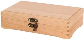 img 4 attached to Wooden Craft Box with Hinged Lid - Ideal for Tool and Brush Storage
