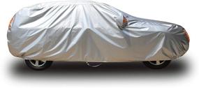 img 1 attached to 🚗 Tecoom Super Heavy Duty Multi-Layer SUV Car Cover | All-Weather & Waterproof | Windproof & Reflective | Snow, Sun, Rain & UV Protected | Outdoor | Buckles, Belt | Fits SUV Sizes of 180-195 inches