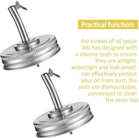 img 3 attached to 🔁 Efficient Oil Pour Spout Lid Set for Mason Jars - 2-Piece Regular Mouth Dispenser Kit with Caps