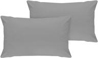 🛏️ premium 100% cotton king size pillowcase set - charcoal color - pack of 2 - soft and gentle to hair and skin logo