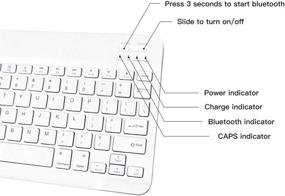 img 2 attached to XIWMIX Ultra-Slim Wireless Bluetooth Keyboard - Universal Rechargeable Bluetooth Keyboard Compatible With IPad Pro/IPad Air/IPad 9