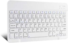 img 4 attached to XIWMIX Ultra-Slim Wireless Bluetooth Keyboard - Universal Rechargeable Bluetooth Keyboard Compatible With IPad Pro/IPad Air/IPad 9
