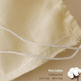 img 2 attached to 🥛 Juyomox Cotton Cheesecloth Bags - 2 Pack Large 14"x 12" - Ideal for Straining Almond Milk, Yogurt, Juice - Reusable Nut Milk Bag with Easy-open Drawstring - Fine Mesh Cheese Cloth Strainer for Kitchen Use