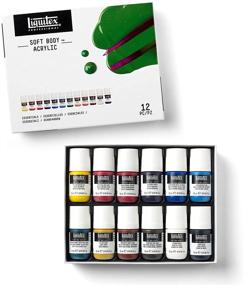 img 3 attached to 🎨 Краска акриловая Liquitex Soft Body, 0,74 жидких унций (упаковка из 12 штук), 12 ярких цветов