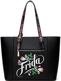 img 1 attached to Authentic Frida Leather Shopper Flower