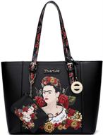 authentic frida leather shopper flower logo