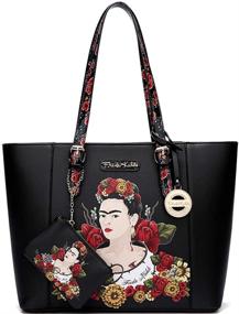 img 4 attached to Authentic Frida Leather Shopper Flower