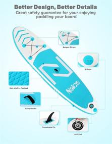 img 1 attached to Naice Inflatable SUP Board: 10’6 × 30” × 6” with Paddle, Fin, Pump, Leash & Backpack - Beginner to Pro, Touring, Fishing, Yoga