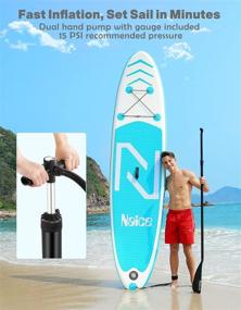 img 2 attached to Naice Inflatable SUP Board: 10’6 × 30” × 6” with Paddle, Fin, Pump, Leash & Backpack - Beginner to Pro, Touring, Fishing, Yoga