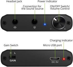 img 3 attached to 🎧 LiNKFOR Bluetooth 5.0 Приемник aptX HiFi Усилитель для наушников | Усилитель для наушников 16-300Ω с переключением усиления | 3,5 мм усилитель для наушников включительно с аудиокабелем длиной 40 дюймов | для MP3 MP4 ноутбуков