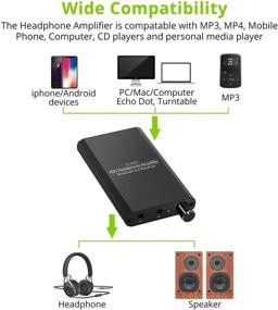 img 2 attached to 🎧 LiNKFOR Bluetooth 5.0 Приемник aptX HiFi Усилитель для наушников | Усилитель для наушников 16-300Ω с переключением усиления | 3,5 мм усилитель для наушников включительно с аудиокабелем длиной 40 дюймов | для MP3 MP4 ноутбуков