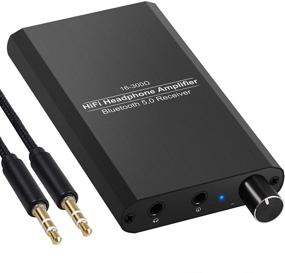 img 4 attached to 🎧 LiNKFOR Bluetooth 5.0 Receiver aptX HiFi Headphone Amplifier | 16-300Ω Earphone Amp with Gain Switch | 3.5mm Headphone Amp incl. 40-inch Audio Cable | for MP3 MP4 Laptop