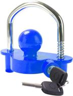 🔒 tevlaphee universal trailer ball tow hitch lock - adjustable, heavy-duty steel - ideal for caravan trailer security with 2 keys (blue) logo