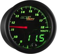 🚚 maxtow двойной вольтметр volt voltmeter gauge - диапазон напряжения 8-18v - черное лицо - зеленый светодиодный циферблат - аналоговый и цифровой дисплей - для грузовиков - 2-1/16" 52мм логотип