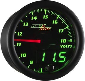 img 4 attached to 🚚 MaxTow Двойной вольтметр Volt Voltmeter Gauge - Диапазон напряжения 8-18V - Черное лицо - Зеленый светодиодный циферблат - Аналоговый и цифровой дисплей - для грузовиков - 2-1/16" 52мм