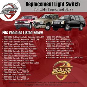 img 3 attached to 🚗 Cargo Fog Lamp Switch - Compatible with Chevy Silverado 1500, 2500 HD, 3500 Classic, Suburban 2500, Tahoe, GMC Sierra 1500, Yukon, Yukon XL 1500 & XL 2500 - Replaces OE Part# D7096C, 15143597, 1S14820, 15076588