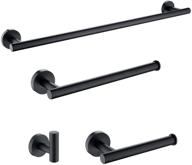 🔧 modern matte black bathroom hardware set with 24" towel bar - 4-piece wall-mounted sus304 stainless steel towel rack sets logo