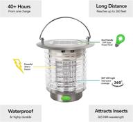 🦟 ultimate outdoor protection: white kaiman solar powered mosquito killer lamp - stainless steel bug zapper lantern with 1.2w led, waterproof design logo