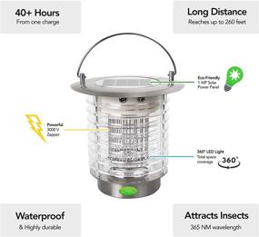 img 4 attached to 🦟 Ultimate Outdoor Protection: White Kaiman Solar Powered Mosquito Killer Lamp - Stainless Steel Bug Zapper Lantern with 1.2W LED, Waterproof Design