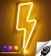 🌟 elysian vibes lightning led neon wall decor sign with dimmer and usb charger - ideal for bedroom, living room, party, kids room. логотип