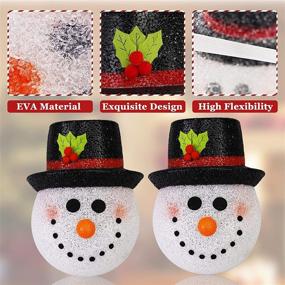 img 1 attached to 🎅 Set of 2 Seniny Christmas Porch Light Covers - Outdoor Snowman Decorations, Holiday Plastic Snowman Lamp Post Covers with Hat - Cute Christmas Light Accessories