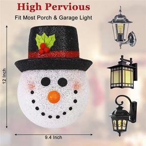img 2 attached to 🎅 Set of 2 Seniny Christmas Porch Light Covers - Outdoor Snowman Decorations, Holiday Plastic Snowman Lamp Post Covers with Hat - Cute Christmas Light Accessories