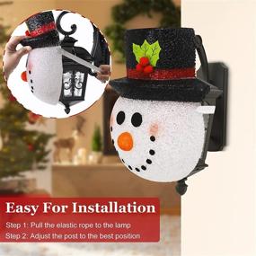 img 3 attached to 🎅 Set of 2 Seniny Christmas Porch Light Covers - Outdoor Snowman Decorations, Holiday Plastic Snowman Lamp Post Covers with Hat - Cute Christmas Light Accessories