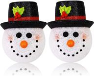 🎅 set of 2 seniny christmas porch light covers - outdoor snowman decorations, holiday plastic snowman lamp post covers with hat - cute christmas light accessories logo