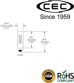 img 2 attached to 💡 CEC Industries 120MB Light Bulbs: Energy-Efficient, 120V, T2.5 Shape, 3W - Pack of 10