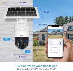 img 1 attached to 📷 Advanced Solar Battery Powered Hiseeu Home Security Camera: Outdoor Wireless, PTZ Pan Tilt 330° View, Spotlight, Rechargeable, PIR/Motion Detection, Color Night Vision, 2-Way Audio, Cloud/ SD Record