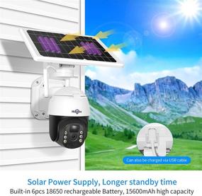 img 3 attached to 📷 Advanced Solar Battery Powered Hiseeu Home Security Camera: Outdoor Wireless, PTZ Pan Tilt 330° View, Spotlight, Rechargeable, PIR/Motion Detection, Color Night Vision, 2-Way Audio, Cloud/ SD Record