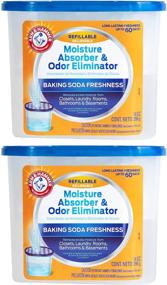 img 4 attached to Arm & Hammer AH Refillable Tub Moisture Absorber - 2-14 OZ (28 Oz Total), 2 Count - Amazon, White and Blue