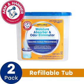 img 3 attached to Arm & Hammer AH Refillable Tub Moisture Absorber - 2-14 OZ (28 Oz Total), 2 Count - Amazon, White and Blue