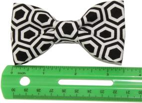 img 1 attached to Toddler Geometrical Clip Cotton Bowtie