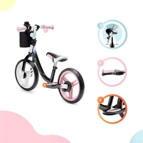 img 1 attached to 🚲 Kinderkraft Balance Bike Space: Lightweight First Bicycle for Kids 2-5 Years Old, No Pedals, Adjustable Seat, Footrest, Accessories, Bag, Bell - 11" Wheels