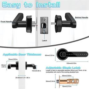 img 2 attached to Keyless Entry Door Lock with Keypad, Handle, and Fingerprint Recognition for Home Hotel Office Apartment Bedroom - Black (Model F190)