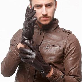 img 2 attached to 🧤 Nappaglo Genuine Touchscreen Leather Driving Gloves: The Ultimate Driving Companion!