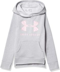 img 3 attached to Джерси с капюшоном для девочек с принтом и логотипом, бренд Under Armour