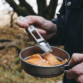img 1 attached to 🍽️ Full Windsor - The Muncher Portable Utensils Set with Case - Titanium Spork - 9-in-1 Lightweight Flatware - Multifunctional Spork, Knife, Bottle Opener - Camping & Travel Gear for Backpacking