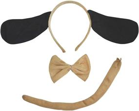 img 1 attached to 🐶 Petitebella Cute Long Ear Dog Headband Bowtie Tail Costume Set - 3pc Ensemble