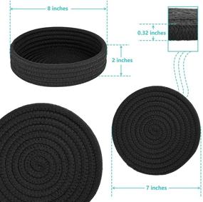 img 2 attached to 🔥 4-Piece Pot Holders and Trivets Set with Kitchen Storage Basket - Heat Resistant Cotton Mat for Hot Pots and Pans, Hot Dish Potholders, Table and Countertop Protector, Black